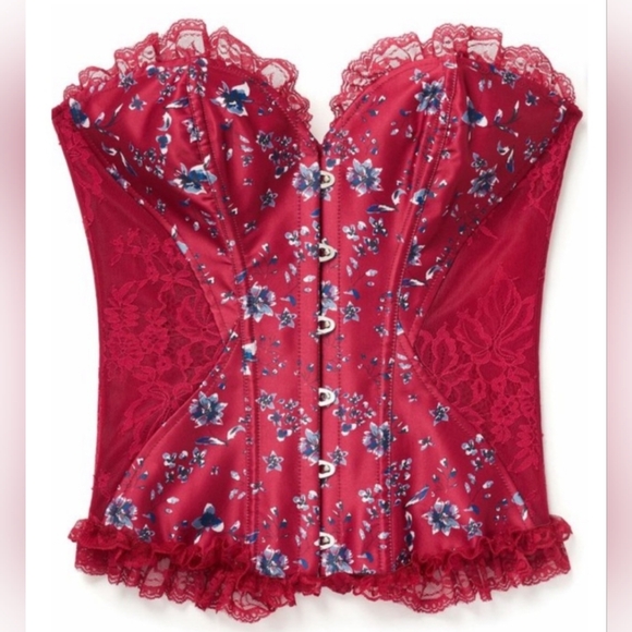 NWOT..... Adore Me Satin Victorian Floral Corset Size L - Picture 2 of 14